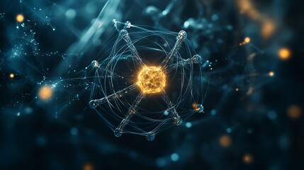 Atomic molecular structure concept with abstract generative ai design