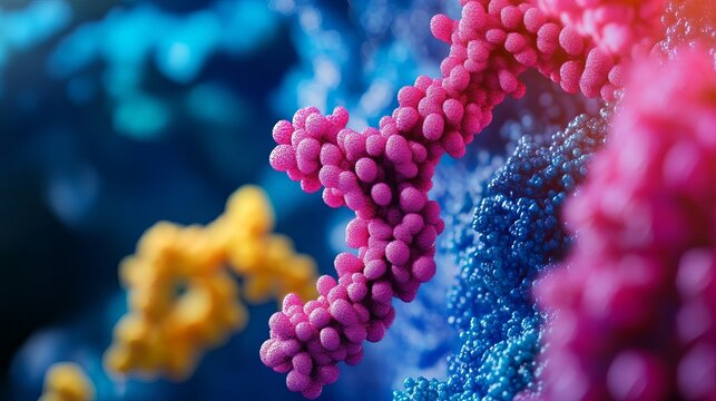 Protein chain structure concept in medical and biological science - Powered by Adobe