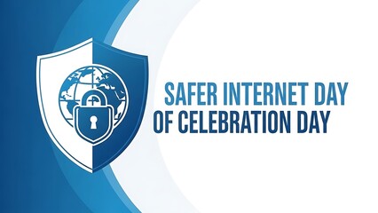 A conceptual graphic for safer internet day highlighting digital security and protection