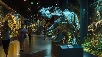 Educational science exhibits inside famous museum in buenos aires
