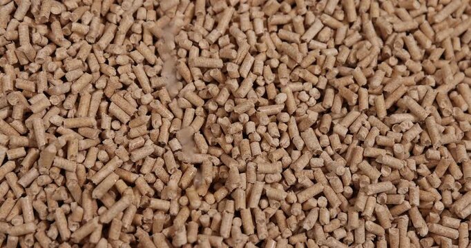 cylindrical fuel pellets made from sawdust of coniferous spruce or pine trees, the pellets are used both for indoor heating and for bedding for pets