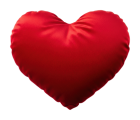 Decorative heart pillow home soft textiles isolated on transparent background