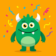Fototapeta premium Cartoon cute character monsters vector isolated on white background. Vector flat illustration