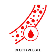 ฺBlood vessel icon flat style vector illustration design.