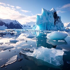 Majestic Iceberg Reflected in Calm Arctic Water