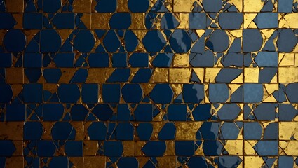 Luxurious Blue-Gold Abstract Geometric Design