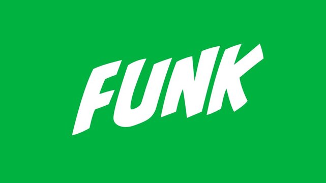 Animation of funk text in r white letters on white background