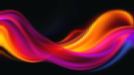 Vibrant multicolored wave pattern on black background