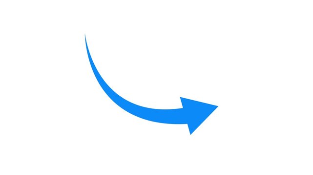 Business graph animation.  Decreasing business graph chart icon. Down trend arrow icon animation.
