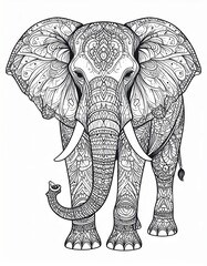Intricate Elephant Illustration with Mandala Patterns
