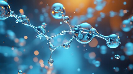 Intricate 3d water molecules forming dynamic scientific abstract structure