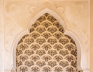 Intricate Geometric Lattice Archway Detail