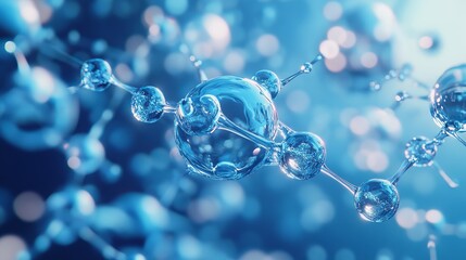 Intricate 3d water molecules forming dynamic scientific abstract structure