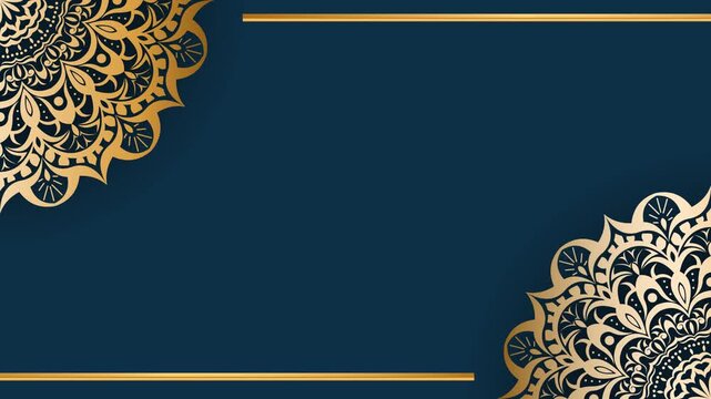 Elegant Gold Mandala Design on Deep Teal Background.