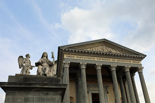 Turin, TO, Italy - June 2, 2025: church called gran madre di dio which means great mother of god where the legendary holy grail is thought to be kept