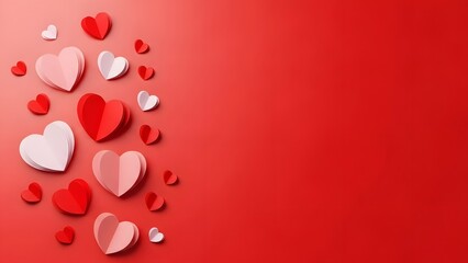 Valentine's day background with red and pink hearts