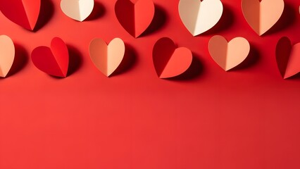 Valentine's day background with red and pink hearts