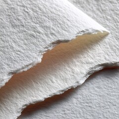 Torn White Paper with Beige Background