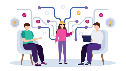 Diverse team collaborating on innovative project with technology