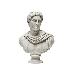 Marble bust of ancient male figure with detailed curls