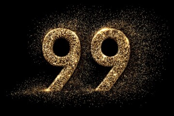 Shimmering Gold Glitter Numbers for Celebratory Display 99 Design