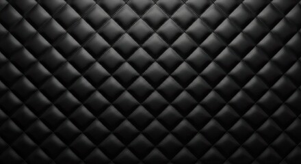Obraz premium Luxurious Black Leather Quilted Pattern Background, Creates an Elegant and Modern Aesthetic