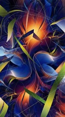 Abstract Swirl Design with Vibrant Colors and Dynamic Flowing Lines
