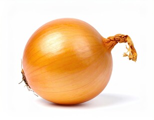 Golden brown onion isolated against a white background
