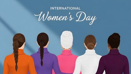 International women's day celebration with diverse group of women