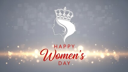 Happy women's day celebration with royal crown and sparkles