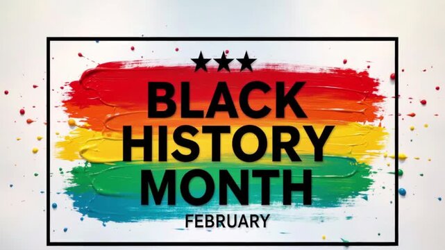 "Black History Month Celebration Background Loop with Red Yellow and Green Pan-African Colors"