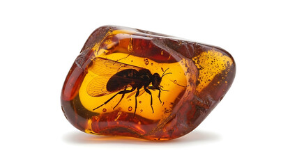 Ancient insect trapped in amber, fossilized for millions of years