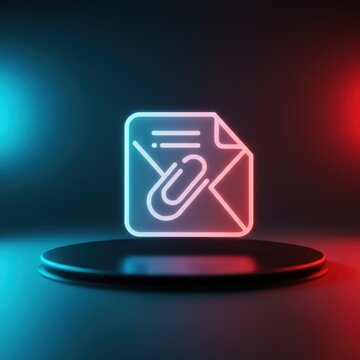 A digital interface showing a paperclip icon used for adding an attachment to an electronic mail message or document, representation, internet, action