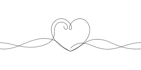 White heart shape with wavy line on white background isolated on a transparent background symbol