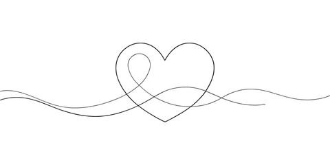 White line heart symbol on white background isolated on a transparent background .PNG.AI GENERATED
