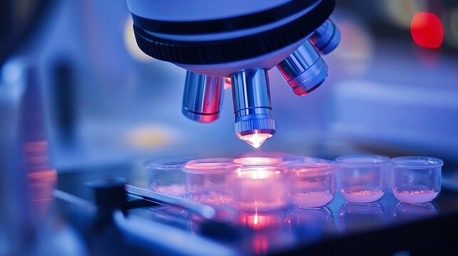 Scientific in vitro fertilization workflow inside fertility lab