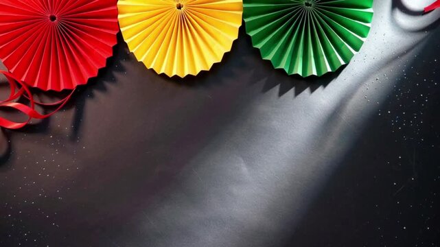 "Black History Month Celebration Background Loop with Red Yellow and Green Pan-African Mandala Ornaments"