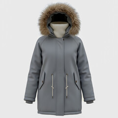 3d winter clothes photography, winter clothes display on white background , advertising photoshoot of products 