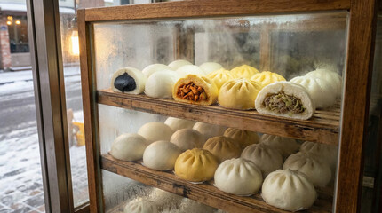 Korean Hoppang Display in Traditional Steamer Case