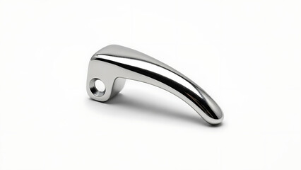 Chrome Door Handle on a White Background Isolated Product Photograph