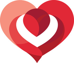 Intertwined hearts illustration isolated on transparent background, Vector, illustration