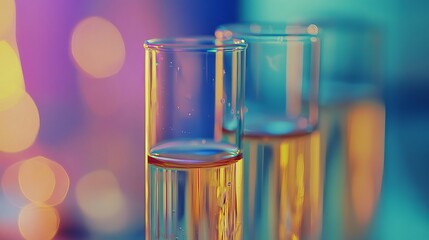 Chemical fluid sample in transparent tube for lab analysis research