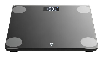 Digital body scale measurement at home health device modern design isolated on transparent background