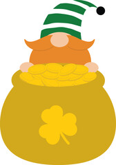 St. Patrick's Day Gnome with Pot of Gold