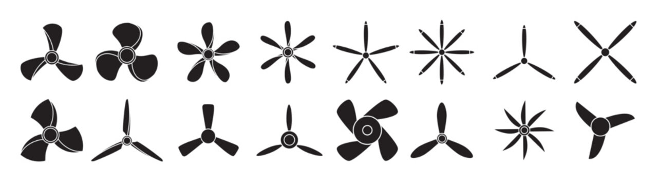 propeller icon vector set screw illustration sign