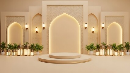 Luxurious interior with ornate archways and elegant decor