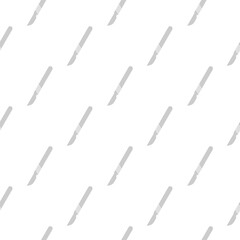 Stainless medical scalpel pattern seamless isolated on white background