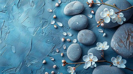 Calm Wellness Background In Soft Blue Tones