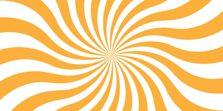 Vector sunray stripe background. Light sunburst glowing background. Sunburst pattern summer social banner. vector illustration pattern beam rays. Spiral radial striped backdrop design.