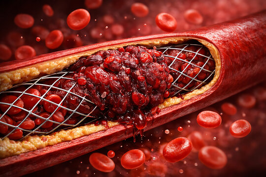 Bloodcolt on stent
